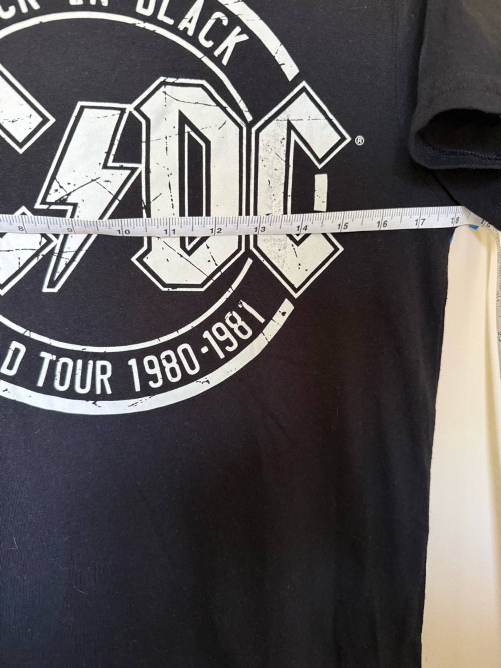 AC/DC Black Tee with White Logo Print - Picture 3 of 4